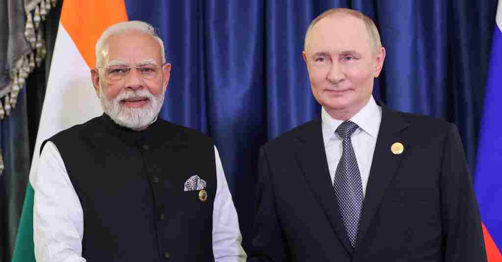 Прем’єр Індії на зустрічі з Путіним закликав припинити війну в Україні Прем’єр Індії на зустрічі з Путіним закликав припинити війну в Україні