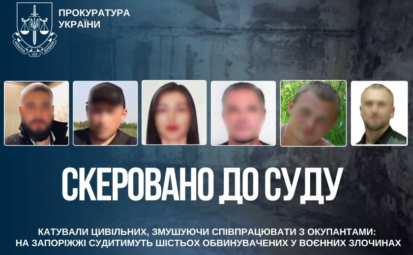 На Запоріжжі судитимуть шістьох людей, яких обвинувачують у катуванні мирних жителів під час окупації На Запоріжжі судитимуть шістьох людей, яких обвинувачують у катуванні мирних жителів під час окупації