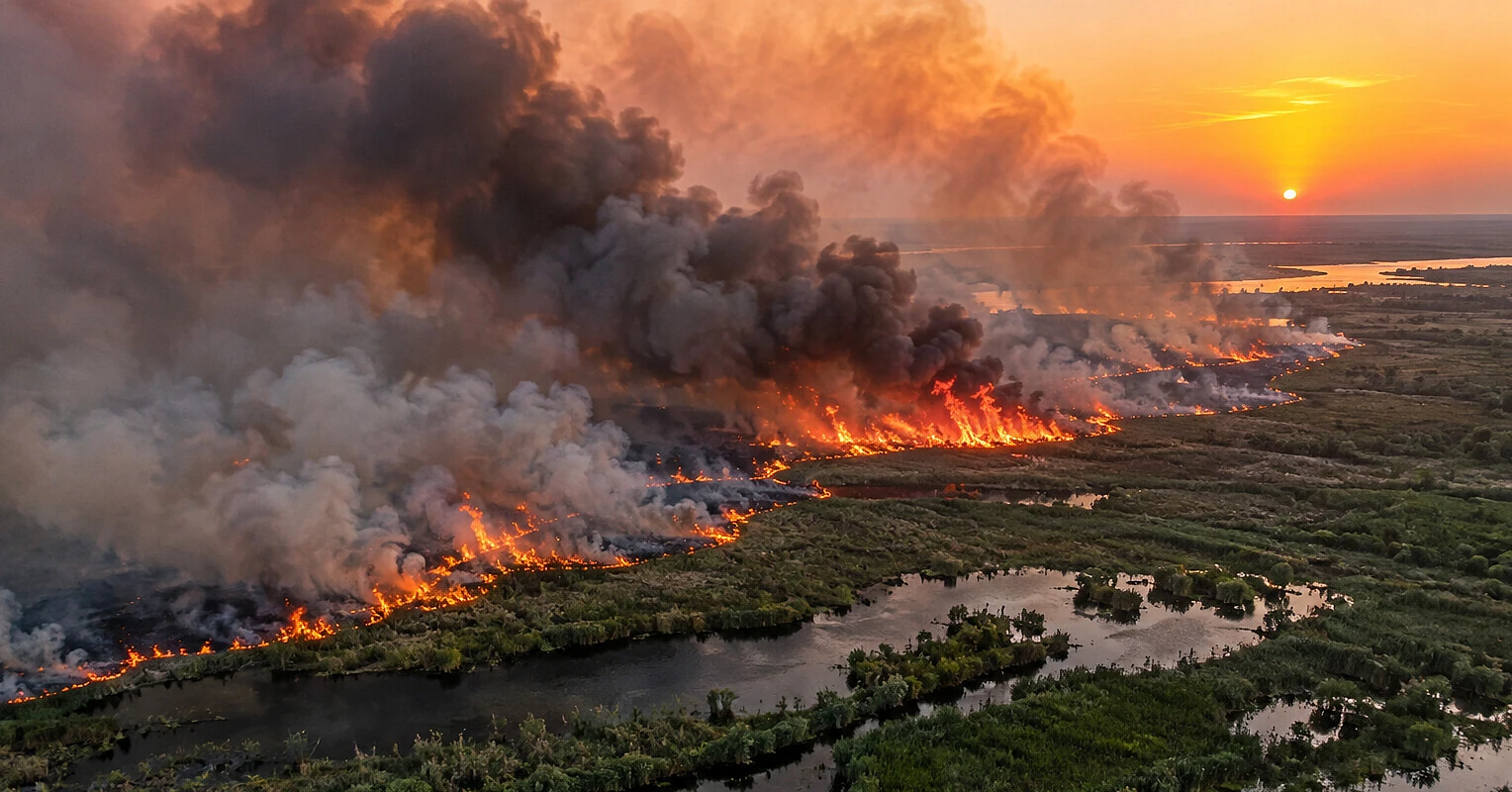Збитки від пожежі в Дунайському заповіднику після удару РФ оцінили в 14,8 млрд грн Збитки від пожежі в Дунайському заповіднику після удару РФ оцінили в 14,8 млрд грн