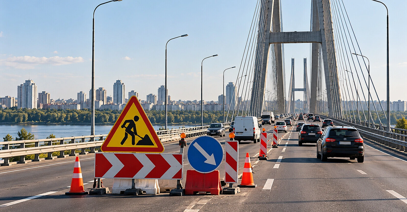 У Києві на Південному мосту розпочнеться ремонт: зміниться схема руху